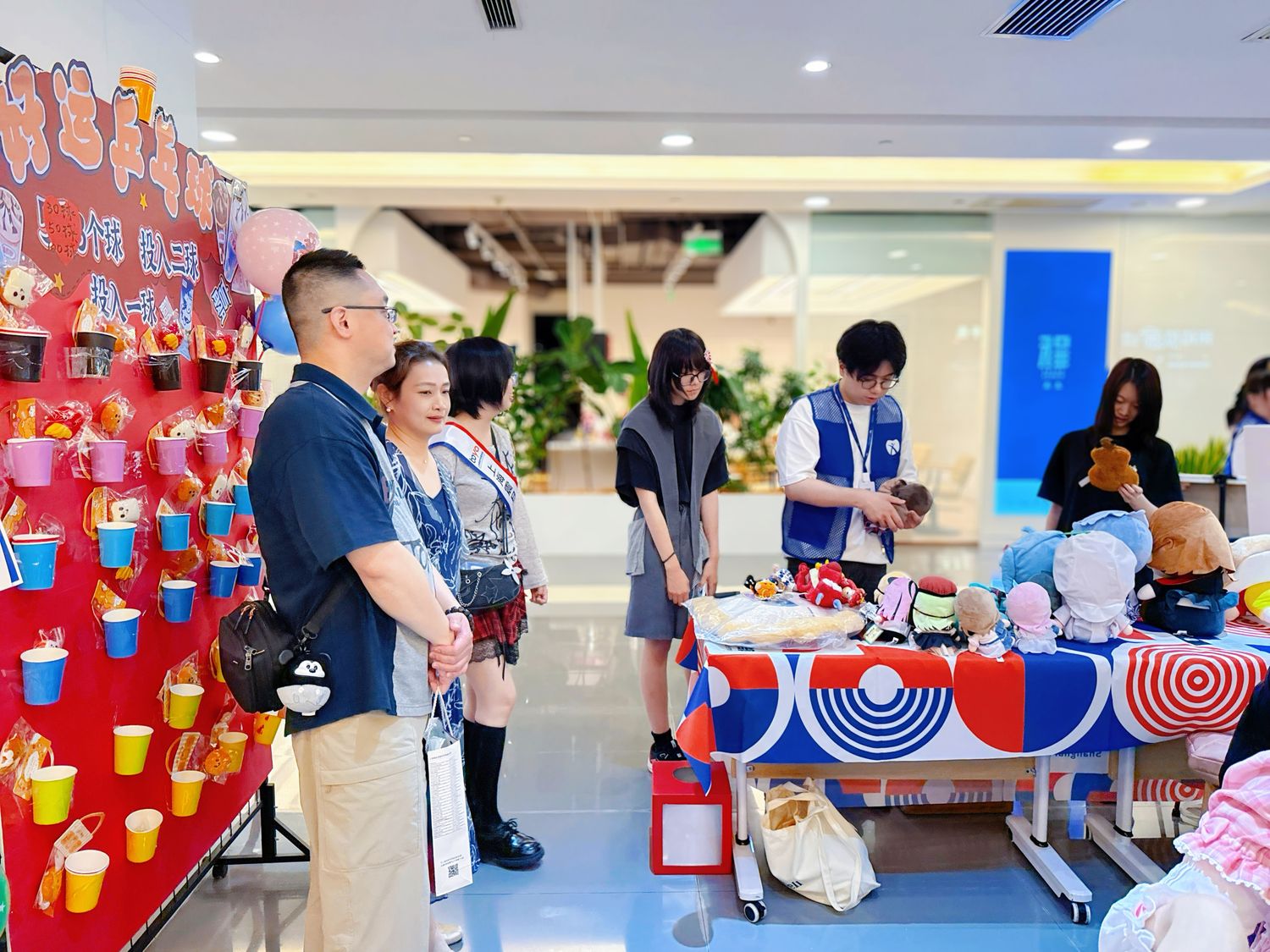A student-run stall at the charity market
