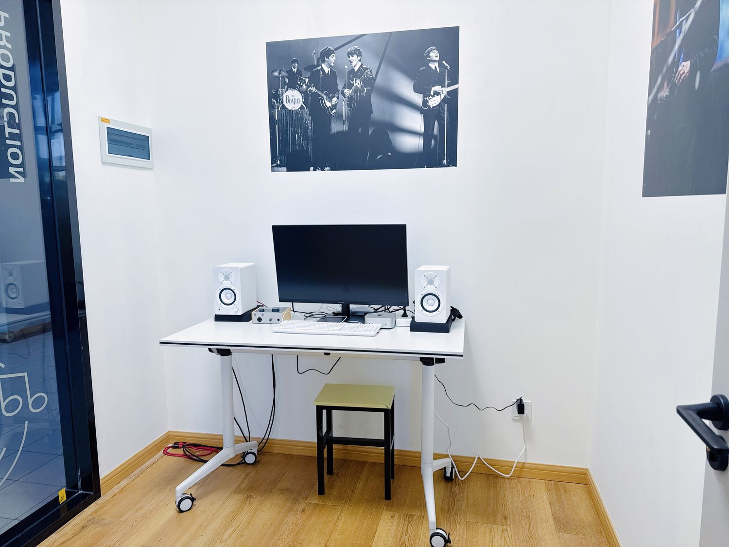 The recording booth in the school&rsquo;s in-house studio