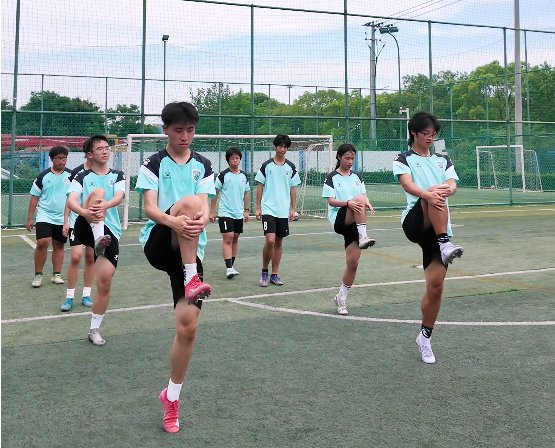 Warm-up training on the sports field